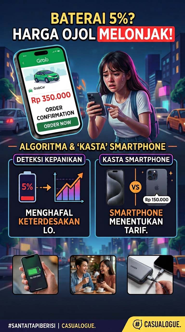 HP Lo Baterainya Sekarat?  Jangan Kaget Kalo Harga Ojol Jadi Lebih Mahal!