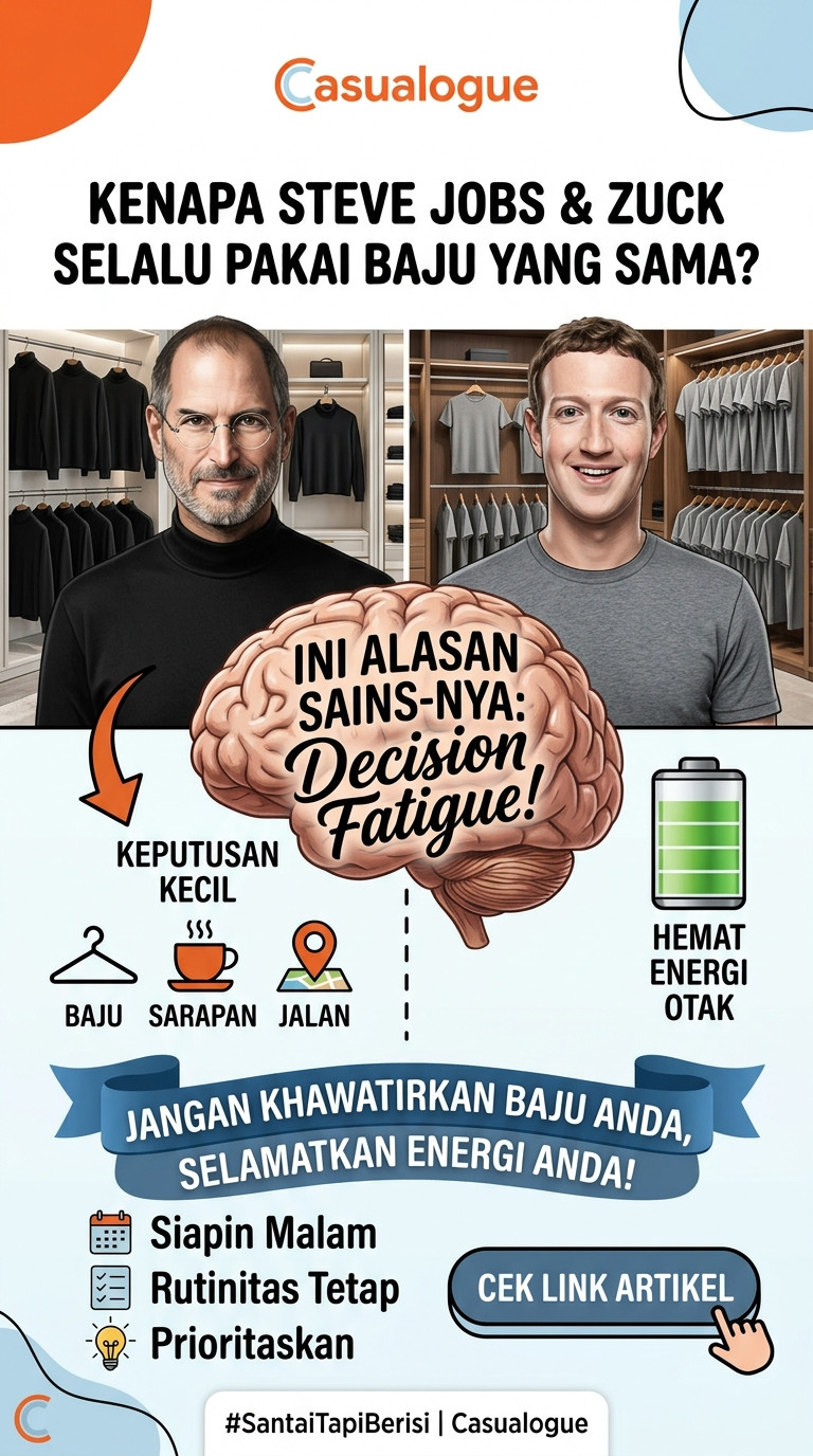 Kenapa Steve Jobs & Zuck Selalu Pakai Baju yang Sama?